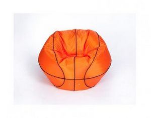 Кресло-мешок Баскетбольный мяч малый оранжево-черное в Южноуральске - yuzhnouralsk.ok-mebel.com | фото 1