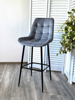 Барный стул ХОФМАН, цвет H-14 Серый, велюр / черный каркас М-City в Южноуральске - yuzhnouralsk.ok-mebel.com | фото 3
