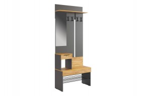 БАСКО Прихожая К4 (графит) в Южноуральске - yuzhnouralsk.ok-mebel.com | фото 2