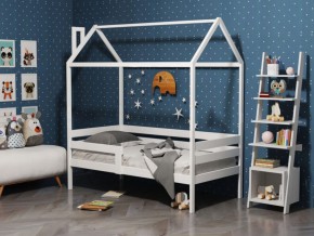 Детская кровать-домик из массива березы Соня-6 (800*1600) Белый/Лак в Южноуральске - yuzhnouralsk.ok-mebel.com | фото