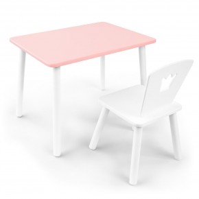 Детский комплект стол и стул «Корона» Rolti Baby (розовый/белый, массив березы/мдф) в Южноуральске - yuzhnouralsk.ok-mebel.com | фото