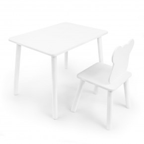 Детский комплект стол и стул «Мишка» Rolti Baby (белый/белый, массив березы/мдф) в Южноуральске - yuzhnouralsk.ok-mebel.com | фото