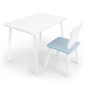 Детский комплект стол и стул «Мишка» Rolti Baby (белый/голубой, массив березы/мдф) в Южноуральске - yuzhnouralsk.ok-mebel.com | фото
