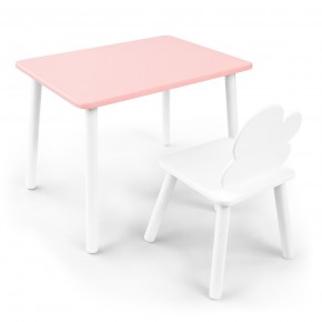 Детский комплект стол и стул «Облачко» Rolti Baby (розовый/белый, массив березы/мдф) в Южноуральске - yuzhnouralsk.ok-mebel.com | фото