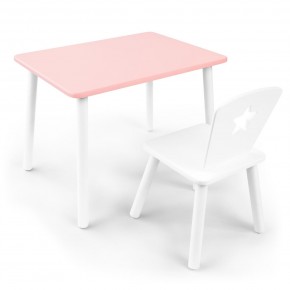 Детский комплект стол и стул «Звезда» Rolti Baby (розовый/белый, массив березы/мдф) в Южноуральске - yuzhnouralsk.ok-mebel.com | фото