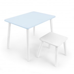 Детский комплект стол и табурет Rolti Baby (голубая столешница/белое сиденье/белые ножки) в Южноуральске - yuzhnouralsk.ok-mebel.com | фото