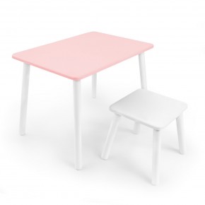 Детский комплект стол и табурет Rolti Baby (розовая столешница/белое сиденье/белые ножки) в Южноуральске - yuzhnouralsk.ok-mebel.com | фото