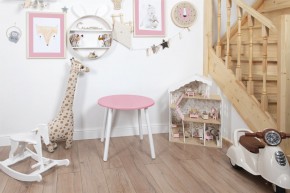 Детский стол круглый Rolti Baby (розовый/белый, массив березы/мдф) в Южноуральске - yuzhnouralsk.ok-mebel.com | фото 1
