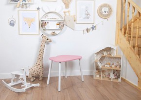 Детский стол Rolti Baby «Облачко»  (розовый/белый, массив березы/мдф) в Южноуральске - yuzhnouralsk.ok-mebel.com | фото