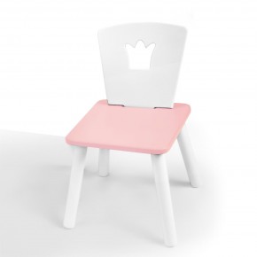 Детский стул Корона (Белый/Розовый/Белый) в Южноуральске - yuzhnouralsk.ok-mebel.com | фото 1