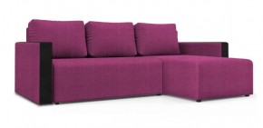 Диван угловой Алиса 3 Shaggy FUCHSIA - TEOS BLACK в Южноуральске - yuzhnouralsk.ok-mebel.com | фото