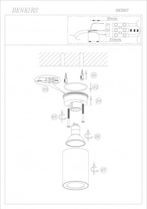 DK3007-WH Накладной светильник влагозащ., IP 44, 15 Вт, GU10, белый, алюминий в Южноуральске - yuzhnouralsk.ok-mebel.com | фото 4