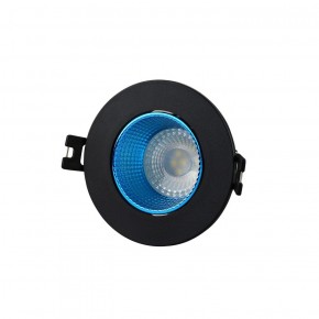DK3061-BK+СY Встраиваемый светильник, IP 20, 10 Вт, GU5.3, LED, черный/голубой, пластик в Южноуральске - yuzhnouralsk.ok-mebel.com | фото 1