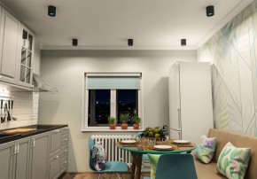 DK3090-BK+CY Светильник накладной IP 20, 10 Вт, GU5.3, LED, черный/голубой, пластик в Южноуральске - yuzhnouralsk.ok-mebel.com | фото 2