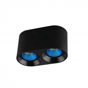 DK3096-BK+CY Светильник накладной IP 20, 10 Вт, GU5.3, LED, черный/голубой, пластик в Южноуральске - yuzhnouralsk.ok-mebel.com | фото