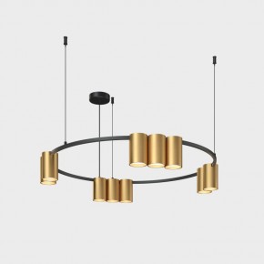 DK4065-BK+SG Подвесной светильник ORBIT , IP20, 10xGU10 LED до 15 Вт, черный + сатинированное золото, алюминий в Южноуральске - yuzhnouralsk.ok-mebel.com | фото
