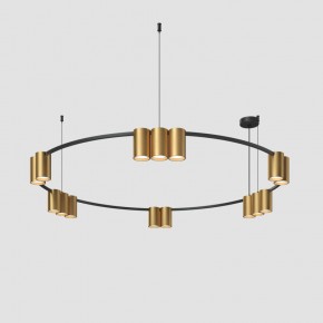 DK4067-BK+SG Подвесной светильник ORBIT, IP20, 15xGU10 LED, до 15 Вт, черный + сатинированное золото, алюминий в Южноуральске - yuzhnouralsk.ok-mebel.com | фото