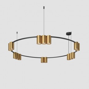 DK4067-BK+SG Подвесной светильник ORBIT, IP20, 15xGU10 LED, до 15 Вт, черный + сатинированное золото, алюминий в Южноуральске - yuzhnouralsk.ok-mebel.com | фото 2