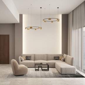 DK4067-BK+SG Подвесной светильник ORBIT, IP20, 15xGU10 LED, до 15 Вт, черный + сатинированное золото, алюминий в Южноуральске - yuzhnouralsk.ok-mebel.com | фото 4