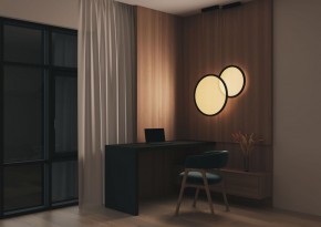DK6604-BK Подвесной вертикальный светильник Veil со светодиодом H1500 d450 220V 36W 3000-6000K IP20 черный алюминий в Южноуральске - yuzhnouralsk.ok-mebel.com | фото 6