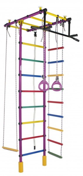 ДСК Атлант цв.фиолетовый радуга: турник, кольца, канат, трапеция, веревочная лестница в Южноуральске - yuzhnouralsk.ok-mebel.com | фото