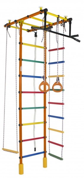 ДСК Атлант оранжевый радуга: турник, кольца, канат, трапеция, веревочная лестница в Южноуральске - yuzhnouralsk.ok-mebel.com | фото