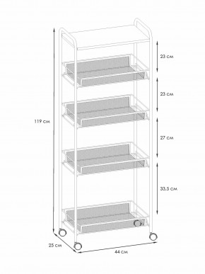 Э 443 ГР Этажерка "Ладья 25КС" Графит в Южноуральске - yuzhnouralsk.ok-mebel.com | фото 2