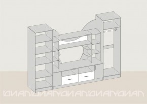 Гостиная Аллегро с 2 шкафами вариант-5 (Ясень светлый/тёмный) в Южноуральске - yuzhnouralsk.ok-mebel.com | фото 2