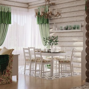 Комлект Вествик обеденный стол и четыре стула, массив сосны, цвет белый в Южноуральске - yuzhnouralsk.ok-mebel.com | фото
