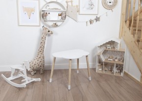 Комплект детский стол ОБЛАЧКО и стул ЗВЕЗДА ROLTI Baby (белая столешница/белое сиденье/береза ножки) в Южноуральске - yuzhnouralsk.ok-mebel.com | фото