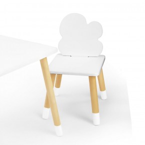 Комплект детской мебели стол и два стула Облачко (Белый/Белый/Береза) в Южноуральске - yuzhnouralsk.ok-mebel.com | фото