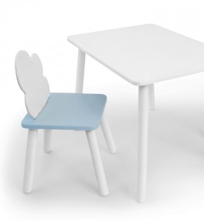 Комплект детской мебели стол и стул Облачко (Белый/Голубой/Белый) в Южноуральске - yuzhnouralsk.ok-mebel.com | фото