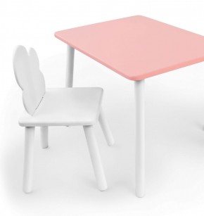 Комплект детской мебели стол и стул Облачко (Розывый/Белый/Белый) в Южноуральске - yuzhnouralsk.ok-mebel.com | фото