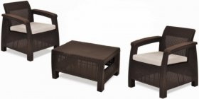 Комплект мебели Корфу Уикенд (Corfu Weekend) коричневый - серо-бежевый * в Южноуральске - yuzhnouralsk.ok-mebel.com | фото 1