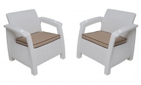 Комплект на балкон Yalta Premium Balcony Set (Ялта) белый (+подушки под спину) в Южноуральске - yuzhnouralsk.ok-mebel.com | фото 4