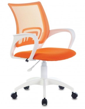 Кресло BRABIX "Fly MG-396W", пластик белый, сетка, оранжевое, 532401, MG-396W_532401 в Южноуральске - yuzhnouralsk.ok-mebel.com | фото