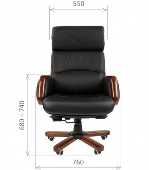 Кресло для руководителя CHAIRMAN 417 (Натуральная кожа) Черное в Южноуральске - yuzhnouralsk.ok-mebel.com | фото 4