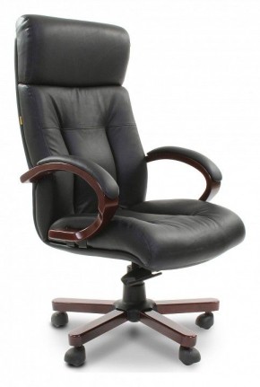 Кресло для руководителя Chairman 421 черный/орех темный, черный в Южноуральске - yuzhnouralsk.ok-mebel.com | фото