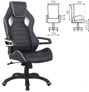 Кресло компьютерное BRABIX "Techno Pro GM-003" (черное/серое, вставки серые) 531814 в Южноуральске - yuzhnouralsk.ok-mebel.com | фото 2
