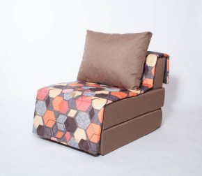 Кресло-кровать бескаркасное Харви (коричневый-геометрия браун) в Южноуральске - yuzhnouralsk.ok-mebel.com | фото 1