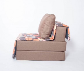 Кресло-кровать бескаркасное Харви (коричневый-геометрия браун) в Южноуральске - yuzhnouralsk.ok-mebel.com | фото 2