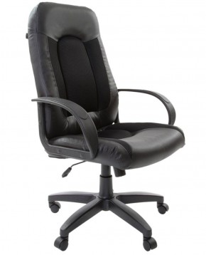 Кресло офисное BRABIX "Strike EX-525" (экокожа черная, ткань черная) 531381 в Южноуральске - yuzhnouralsk.ok-mebel.com | фото