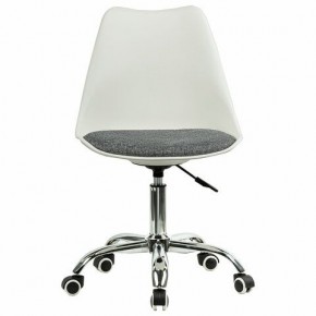 Кресло стул BRABIX "Eames MG-310 CH", хром, пластик белый, ткань серая, 532924 в Южноуральске - yuzhnouralsk.ok-mebel.com | фото