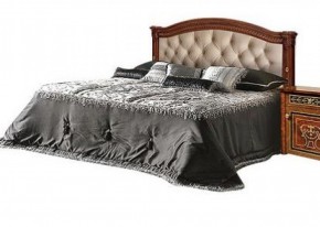 Кровать 2-х спальная с мягким изголовьем без изножья Карина-3 орех (К3КР-4[1]) в Южноуральске - yuzhnouralsk.ok-mebel.com | фото