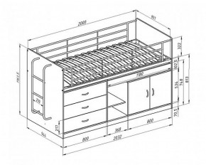 Кровать-чердак "Дюймовочка-6" Белый в Южноуральске - yuzhnouralsk.ok-mebel.com | фото 2