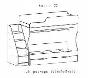 КАПРИЗ-22 Кровать двухъярусная 800 настил ЛДСП в Южноуральске - yuzhnouralsk.ok-mebel.com | фото 2