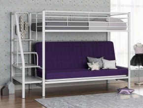 Кровать двухъярусная с диваном "Мадлен-3" (Белый/Фиолетовы) в Южноуральске - yuzhnouralsk.ok-mebel.com | фото
