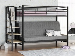Кровать двухъярусная с диваном "Мадлен-3" (Черный/Серый) в Южноуральске - yuzhnouralsk.ok-mebel.com | фото
