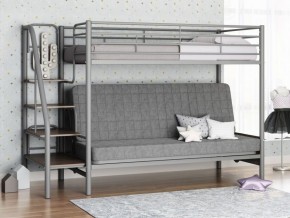 Кровать двухъярусная с диваном "Мадлен-3" (Серый/Серый) в Южноуральске - yuzhnouralsk.ok-mebel.com | фото