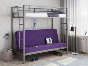 Кровать двухъярусная с диваном "Мадлен" (Серый/Фиолетовый) в Южноуральске - yuzhnouralsk.ok-mebel.com | фото 1